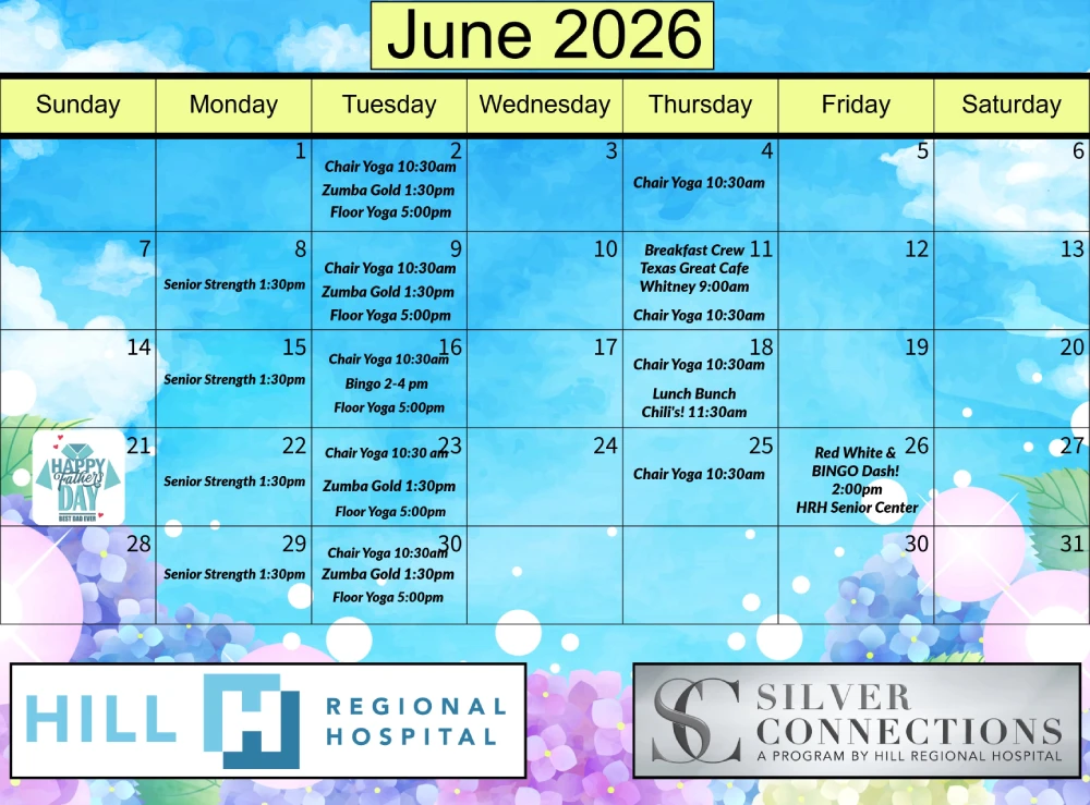 Senior Events Calendar May 30th